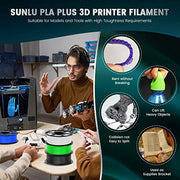 SUNLU Premium PLA+ Filament 1.75mm, Enhanced Durability and High Strength | PLA Plus 3D Printer Filament for 3D FDM Printers, 1kg Spool, pla+ Black