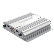 STUDIOFINIX 4-Channel Marine Amplifier, 500W Peak Class AB Audio Amp, IP-01 Waterproof Marine Grade, Dual RCA & High-Level Inputs, Dual MOSFET Power Supply for Boats, ATVs, RVs, Motorcycles（White）