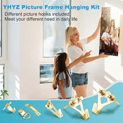 YHYZ Picture Hooks Heavy Duty, Picture Hanging Kit: Hangers (50 30 20 10 lbs) + Nails, Hanging Clock Photo Mirror Painting, for Plasterboard Wood Dry Walls Hardwall