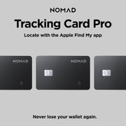 Nomad Tracking Card Pro Black, Premium Wallet Tracker with Apple Find My, 16-Month Battery Life, IPX7 Waterproof, Polycarbonate and Aluminum Design, TSA Approved, Wireless Rechargeable, iOS Only