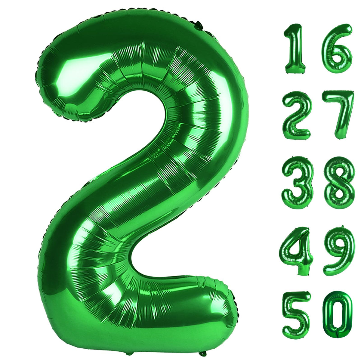 40 Inch Green Number 2 Balloons Foil Digital Helium Number Balloons | for 2nd 12 23 24 25 Birthday Anniversary Wedding Party Decorations,Jumbo Helium Balloon Giant Large Digital Balloon