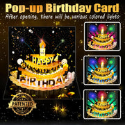 Bevbovcard Pop Up Birthday Cards for Men, LED Light & Music Blow The Candle | 3D Balloons, Singing Happy Birthday gifts Card for Husband - Women, Kids, Son, Her, & Dad