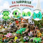 JOICEE 2026 Christmas Advent Calendar with Mini 3D Printed Animals Toys | 24 Days Mini 3D Printed Animal Figurines with Big Eyes Flexible Fidget Toys for Kids Boys Girls Xmas Party Favors Gifts