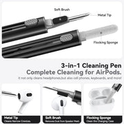Ljusmicker for AirPods 5/4 Case (2026/2024) with Cleaner Kit,Black | Soft Silicone Protective Cover for Apple AirPods 5 Case/AirPods 4 Case with Keychain for Women Men,Supports Wireless Charging