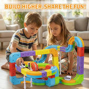88 pcs KlickRail Electric Train Set Race Track for 3 4 5 6 7 8 Years Old | Building Toy Train Track Gravity-Defying 3D Embedded Layouts & Motorized Car, STEM Gift(Deluxe Set(88 piece)