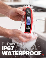 BESROY Meat Thermometer, Food Thermometer, Cooking Thermometer, Insta-Read | Folds away, LED display, Clear Readings, Insta-Read Accuracy, Waterproof, Built Tough for the Outdoors, Versatile Performance
