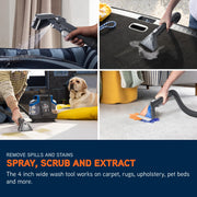 Vax SpotWash Mini Duo Compact Handheld Spot Cleaner CDSW-MCXT | Portable upholstery & carpet cleaner, multi-surface deep cleaning for pet messes, included tools & solutions, 2.9kg, 0.7L