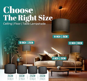 GIGGI Fabric Lamp Shades, 8" Black Light Shade, Modern Lampshades for Ceiling Lights, Table Lamps and Floor Lamps, Easy Fit Pendant Light Shades Ceiling for Living Room, Bedroom, Kitchen, Hallway