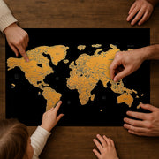 Gleneagles Scratch Off World Map Poster - Travel Tracker, Black & Gold | Reveal Countries as You Travel, A1 Adventure Wall Map, Bucket List Gift for Him or Her