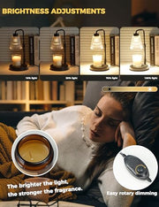 GODONLIF Candle Warmer Lamp with Timer, Birthday Gifts for Women Home Decor | 24h Cycle Timer Dimmable Wax Melt Warmer with 2 Bulbs, Fall Decor for Home Living Room Halloween Decorations Gifts for Mom