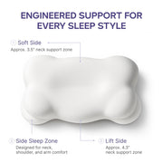 Mellow CloudAlign Memory Foam Pillow for Neck & Shoulder Support, Standard | Dual Height Ergonomic Cervical Pillow for Side Back & Stomach Sleepers, Contoured Orthopedic Bed Pillow with Washable Cover