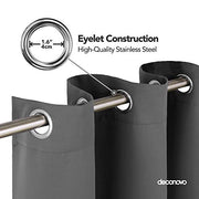 Deconovo Thermal Door Curtain Grey Blackout Curtain Bedroom 52"x84" 1 Panel | Eyelet Thermal Curtains,84 Inch Door Curtain for Living Room,Heat Blocking Grey Curtains,Energy Efficient,Room/Home Decor
