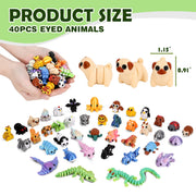 Cybermaker 40PCS Mini 3D Printed Animals, Articulated Fidget Toys for Kids | Sensory Toys, Party Favors, Classroom Prizes, Birthday Goodie Bag Stuffers
