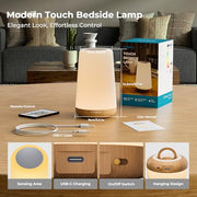 UPXNBOR Night Light, LED Touch Bedside Lamp for Bedroom, Living Room & Kids | Table Lamp with Remote Control, Dimmable Light, 13 RGB Colours and 5 Brightness Levels, Timer, Hook, USB Rechargeable,1 Pack