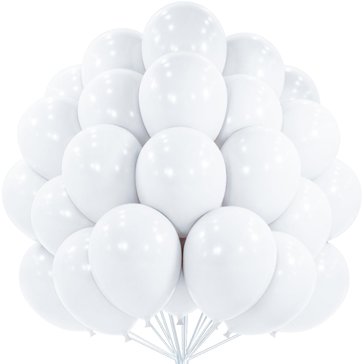 PartyWoo White Balloons 101pcs Matte White Latex Helium Balloons 12 Inch | Wedding Bridal Graduation Engagement Baby Shower Gender Reveal Easter Anniversary Party Decorations White-Y13