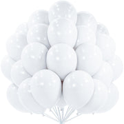 PartyWoo White Balloons 101pcs Matte White Latex Helium Balloons 12 Inch | Wedding Bridal Graduation Engagement Baby Shower Gender Reveal Easter Anniversary Party Decorations White-Y13
