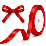 XEANCO 10mm Red Satin Ribbon, Polyester Ribbon, Enhance Your Crafts & Celebrations, Best for Gift Wrapping, Decorations, Wedding Car Ribbon, Ribbons for Crafting & Bows
