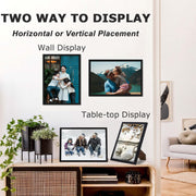 A4 Picture Frame Black, Wooden Photo Frame with Perspex 21x29.7cm, Black | Versatile, Safe Perspex Front, Wall Hanging Hooks, Landscape or Portrait Orientation, Wall-Mount & Desk Stand