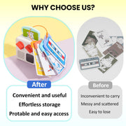 10 Pcs Reusable Plastic Card Holders for Yoto Cards with 3 Ring Loops, Portable Card Holder for Yoto Mini Player Audio Cards, Kids Travel Carrier, Yoto Accessory Organizer Storage Set