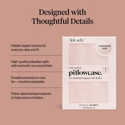 Kitsch Satin Pillowcase with Zipper 48x66cm - Blush | Softer than Silk Pillow Cases for Hair & Skin, Smooth Cooling Satin Pillow Case, Wrinkle - Free Pillow Case, Queen Size