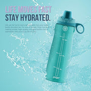 Pogo BPA-Free Tritan Plastic Water Bottle with Chug Lid, 32 Oz, Grey | Leakproof water bottle with chug lid and carry handle. BPA-free, great for travel, school, outdoors, and gym.
