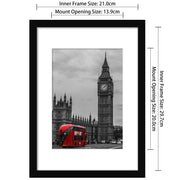 Tinkeps A4 Picture Frame, Black, 4 Pack | Engineered Wood and Plexiglass, A4 Frame with Mount for A5 Prints, Photos, and Posters, Tabletop and Wall Mountable