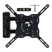 Amazon Basics Full Motion Articulating TV Wall Mount, with Swivel and Tilt, for 26" to 55" TVs and Flat Panels up to 80 Lbs, VESA Compatible, Single Stud, Black