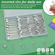 ENCHOL 200 Pcs 4 Sizes Safety Pins, Assorted Safety Pins for Clothes | Small Medium Large Safety Pins for Clothes, Heavy Duty for Nappy Pins, Arts, Crafts, DIY Jewellery and Sewing