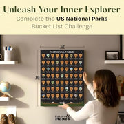 Palettes and Prints US National Parks Scratch Off Poster - Park Gifts | 12”x16” National Park Posters - Scratch-Off Travel Map - National Park Decor - Map - Wall Art - Track Your Journey