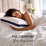 Utopia Bedding Pillows 2 Pack, Queen Bed Pillows, Brushed Fabric, Navy | 45x66 cm Queen Bed Pillows Soft Brushed Fabric Plush Hollow Fiber Filling Breathable Construction Comfortable Sleep Support