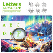 Blueforest 1000 Piece Jigsaw Puzzle, Northern Lights Winter Cabin Bonfire | Northern Lights Jigsaw Puzzles, Impossible Challenging Difficult Puzzle with Aurora, Perfect Holiday Gift for Family