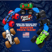 Time2Race Monster Truck Train Connectors, 6-Pack - Universal Hook-On Axle Design Compatible with Hot Wheels and Monster Jam 1:64 Scale Trucks