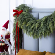 9Ft Christmas Garland,Real Touch Cedar Garland,Realistic Faux Pine Garlands | Artificial Greenery Garland for Winter Home, Mantle, Fireplace, Indoor, Outdoor Christmas Decorations (1Pcs)