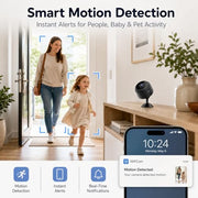 ELEFOCUS Hidden Camera，Mini Camera，2K Spy Camera Wireless for Home Security，Small Indoor Nanny Cam with Night Vision & Motion Detection，WiFi Cameras for Pet/Baby, Camaras Espias Ocultas