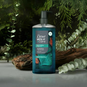 DOVE MEN Moisturizing Body Wash for Men, Eucalyptus + Cedar Oil, 26oz | Plant-Based Cleansers, Sulfate, Paraben and Dye Free, Strengthens the Skin Barrier, Eucalyptus and Cedar Scent