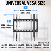 Mounting Dream Fixed TV Wall Bracket for 26-60" TV Max VESA 400x400mm 45kg | Ultra Slim TV Bracket, 28mm Low Profile TV Wall Mount, Fischer Wall Plugs Included