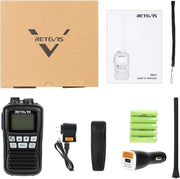 Retevis RM01 3W Marine Radio VHF IP67 Floating, Portable for Kayak (1 Pack) | Duck Hunting, NOAA Weather Alert, 88 International Channel, Vibration Drainage, Dual Color Screen, Tri-Watch, 5 AAA Batteries