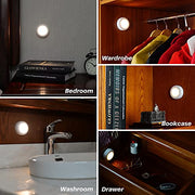 STAR-SPANGLED 2.8” Stick on Puck Lights AAA Battery Operated, 5 Pack Warm | Round Under Cupboard Touch Spot Light, Mini Push Tap LED Night Lamp Battery Powered for Cabinet Closet Wall Kitchen Bookshelf