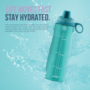 Pogo BPA-Free Tritan Plastic Water Bottle with Chug Lid, 32 Oz, Grey | Leakproof water bottle with chug lid and carry handle. BPA-free, great for travel, school, outdoors, and gym.