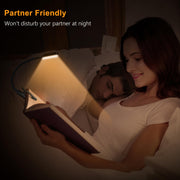 Gritin 16 LED Reading Light, Book Light - Eye Caring 3 Color Temperatures | Stepless Dimming Brightness, Power Indicator, Long-Lasting Rechargeable, Lightweight Flexible Clip on Lamp for Book Lovers