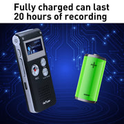 Digital Voice Recorders 8GB Audio Recorder Voice Activated Recorder for Lectures, Meetings, Interviews Recording Device with Microphone USB Cable, MP3 Player (8GB