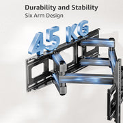 MOUNTUP TV Wall Bracket for Most 26-70 Inch LED, LCD, OLED Flat & Curved TV | Full Motion TV Mount with Swivels Tilts Extends, Double Arm Holds up to 45kg, Max VESA 400x400mm