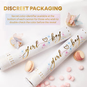 PrimePure Gender Reveal Confetti Cannon, Biodegradable Pink Powder, 2 Pack | Biodegradable Powder Cannon Smoke Bombs, Ideal for Outdoor or Indoor Baby Girl Gender Reveal Party & It's a Girl Baby Shower