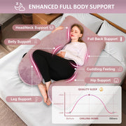 Chilling Home Pregnancy Pillow, U Shaped Maternity Full Body Pillow, Velvet | Pregnancy Pillows for Sleeping, Supportive and Comfortable Cuddle Long Pillow for Pregnant Women with Washable Cover,Purple
