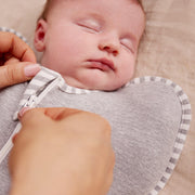 Love To Dream™ Swaddle UP™, Small 3.5-6 kg - Grey, Snug Fit, Supports Healthy Sleep Routine, 1.0 Tog - Ideal for 20-24°C Temperatures, Machine Washable Cotton & Double Zip for Easy Nappy Changes