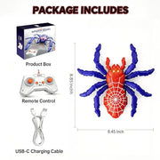 AUTXQU Wall Crawler Gecko Rechargeable Remote Control Robot Wall Ceiling Climbing Toys with 360° Rotation,Funny Pranks Birthday Gifts for Kids Boys and Girls Age 4&Up (Red Blue Spider)