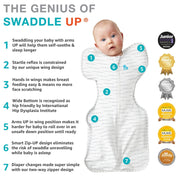 Love To Dream Swaddle Up, S, 3.5–6kg, Posy Mini, 1.0 Tog | Arms Up Swaddle Helps Baby Self-Soothe and Sleep Longer, Secure Fit Helps Calm Startle Reflex, Newborn Essentials