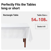 Auros 10-Pack White Plastic Tablecloths 54x108, Fits 6-8FT Rectangle Tables | Disposable Table Covers, Waterproof & Throw Away, Easy Cleanup for Halloween, Thanksgiving, Christmas Party, Wedding, Picnic