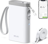 Nelko P21 Label Maker Machine with Tape, Bluetooth Label Printer, White | Creative App & Multiple Templates, Inkless Printing, Built-in Cutter, Ideal for School, Teacher Supplies, Office, and Home