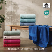 Lacoste Heritage 100% Supima Cotton Bath Towel 30" x 54", Aloe | Highly Absorbent & Quick Drying, Premium Super Soft, Bathroom Essential, Gift for All Occasions, Machine Washable